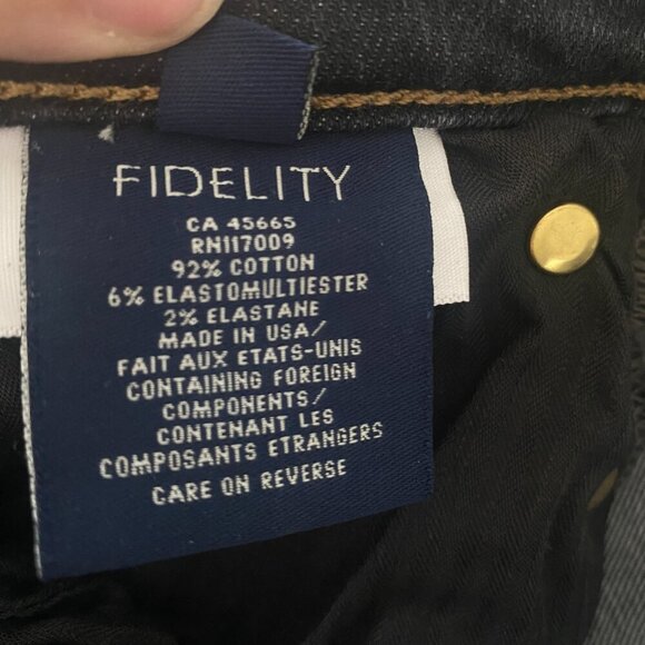 Fidelity Taylor Straight Crop Heart Attack Black Denim Jeans Size 28 - Picture 10 of 10